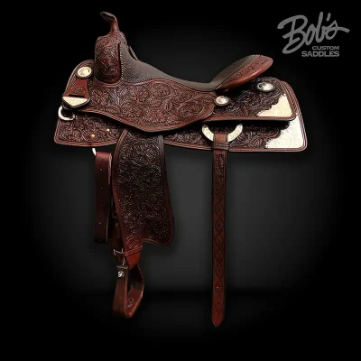 Tim McQuay 353 western reining saddle handcrafted for elite performance and comfort.
